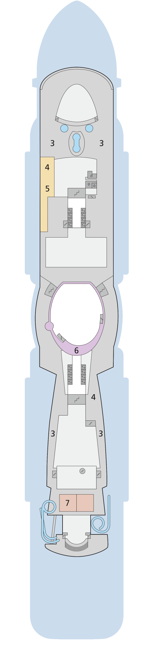 AIDAcosma - Deck 18 - Deckplan mit Kabinen