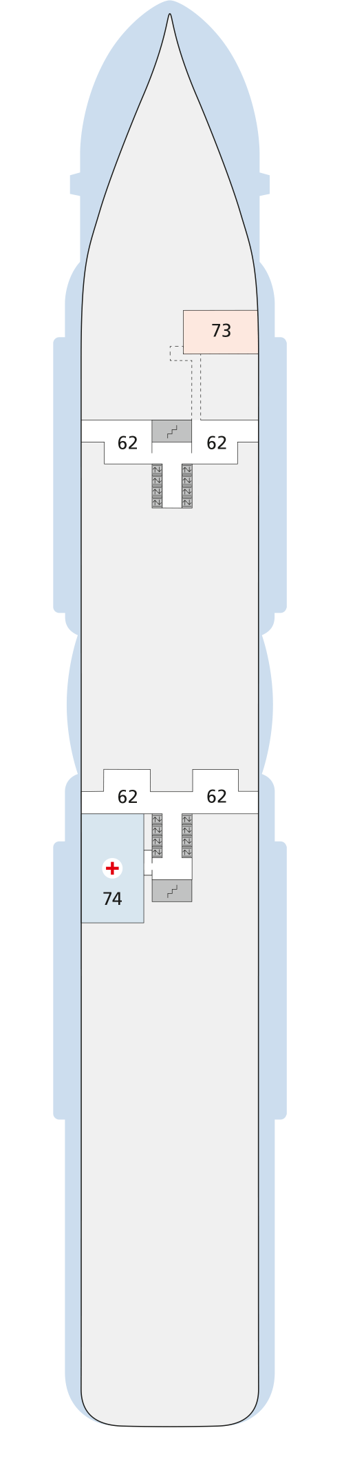 AIDAcosma - Deck 3 - Deckplan mit Kabinen