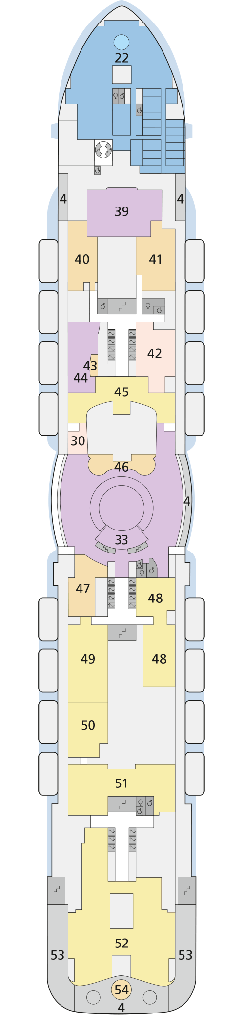 AIDAcosma - Deck 7 - Deckplan mit Kabinen
