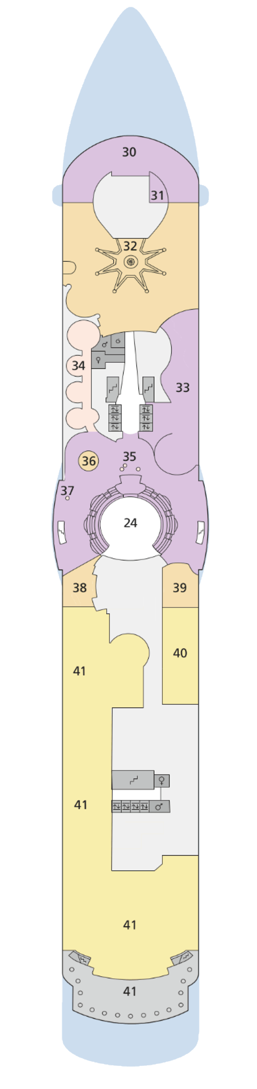 AIDAdiva - Deck 10 - Deckplan mit Kabinen