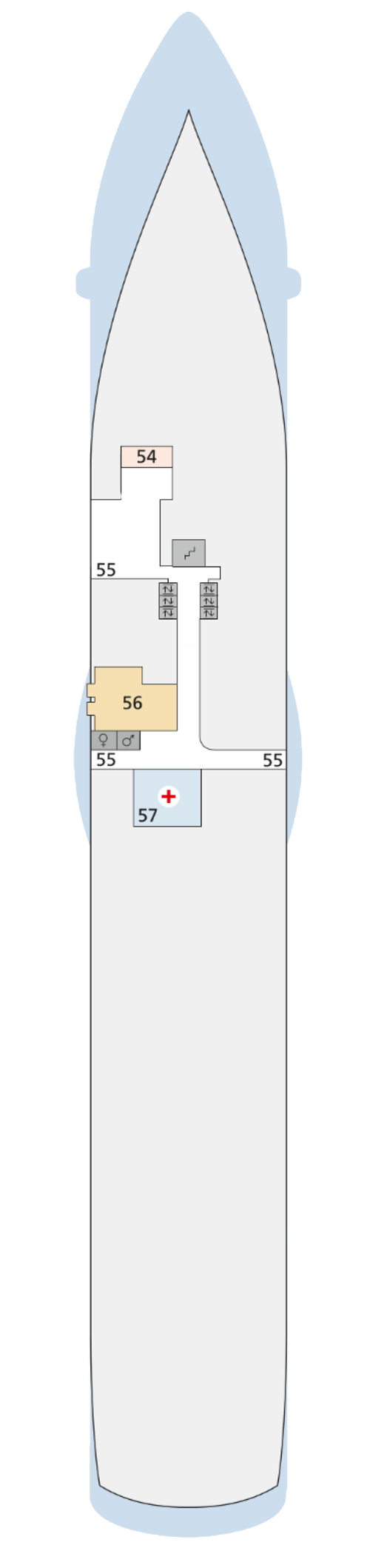 AIDAdiva - Deck 3 - Deckplan mit Kabinen