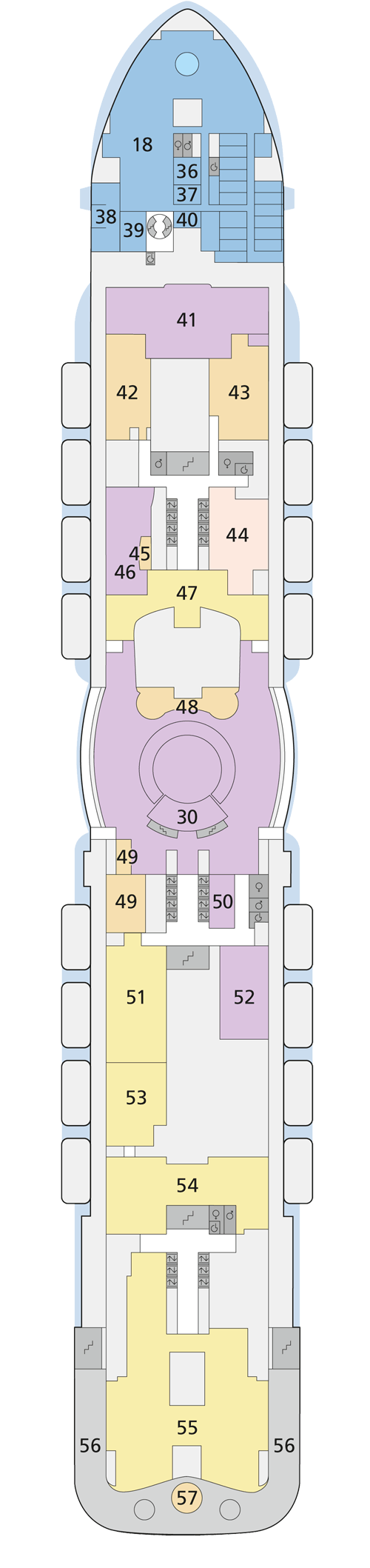 AIDAnova - Deck 7 - Deckplan mit Kabinen