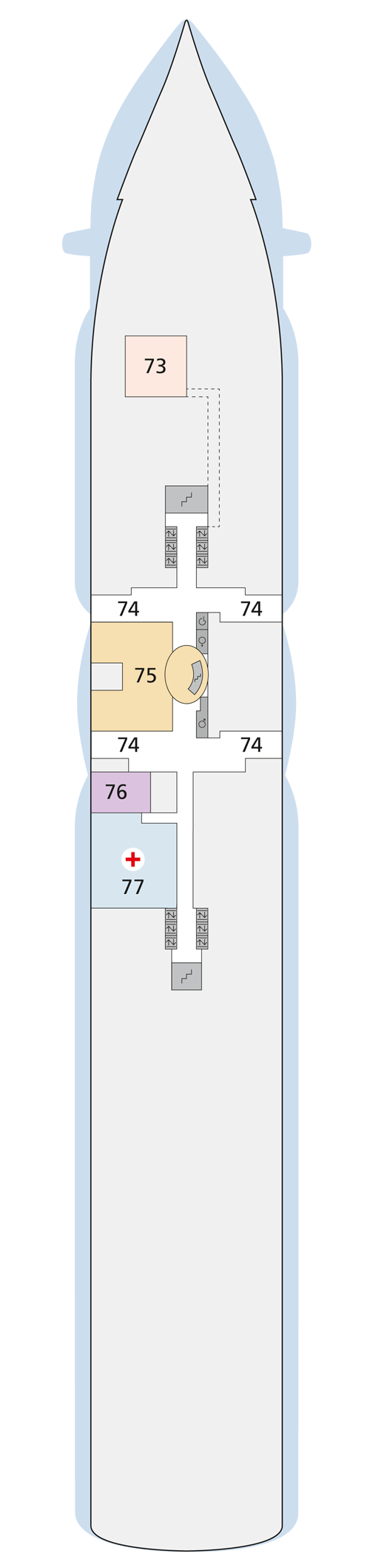 AIDAperla - Deck 3 - Deckplan mit Kabinen