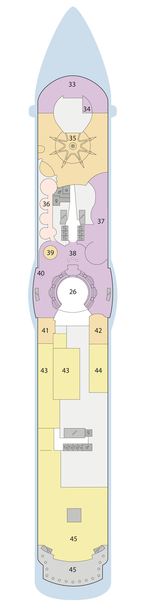 AIDAsol - Deck 10 - Deckplan mit Kabinen