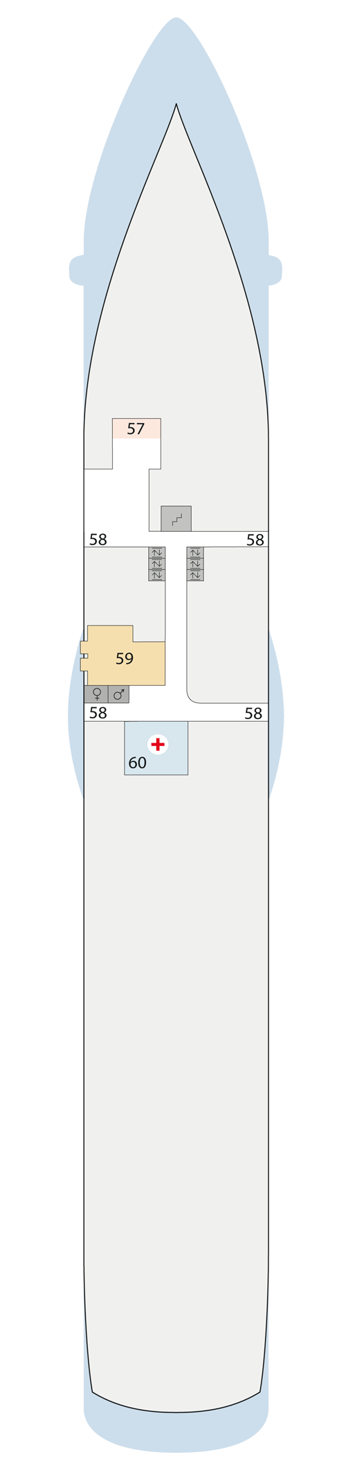 AIDAsol - Deck 3 - Deckplan mit Kabinen