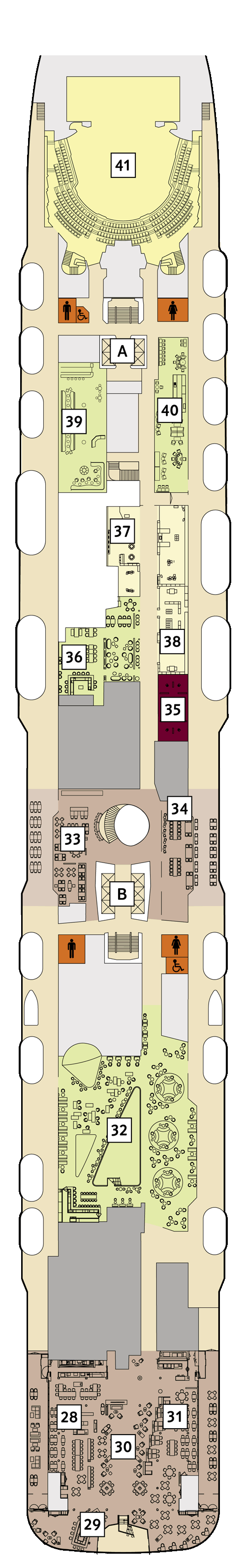 Mein Schiff 2 - Deck 5 - Deckplan mit Kabinen