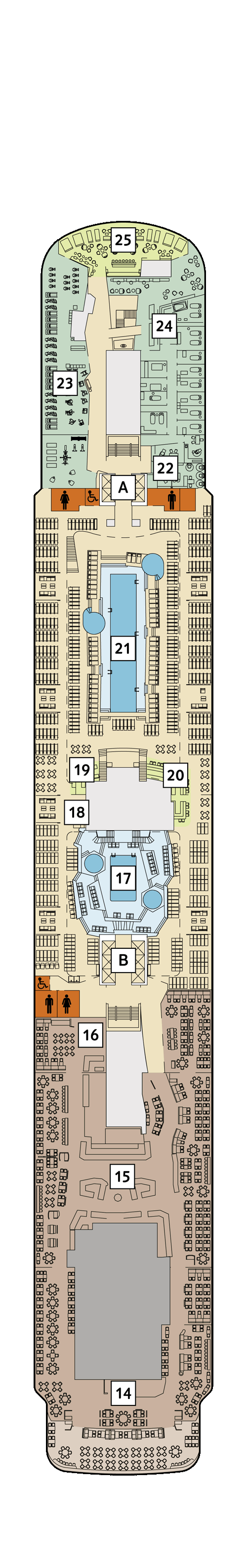 Mein Schiff 3 - Deck 12 - Deckplan mit Kabinen