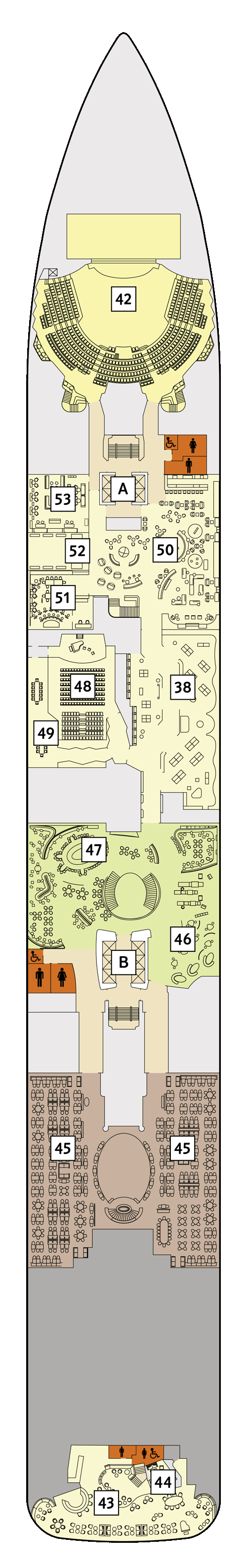 Mein Schiff 3 - Deck 4 - Deckplan mit Kabinen