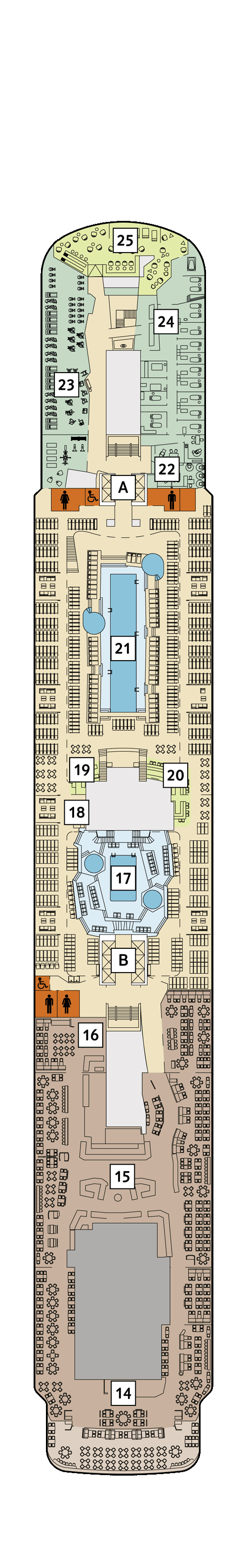 Mein Schiff 4 - Deck 12 - Deckplan mit Kabinen