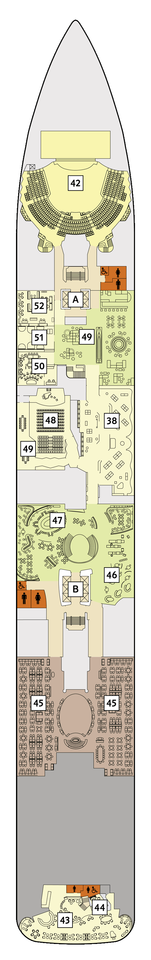 Mein Schiff 4 - Deck 4 - Deckplan mit Kabinen