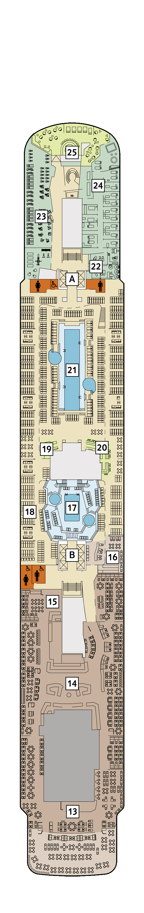 Mein Schiff 5 - Deck 12 - Deckplan mit Kabinen