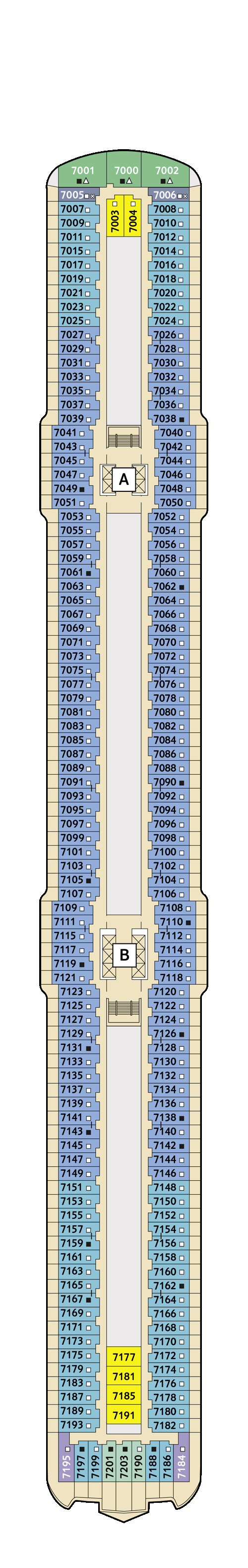 Mein Schiff 5 - Deck 7 - Deckplan mit Kabinen