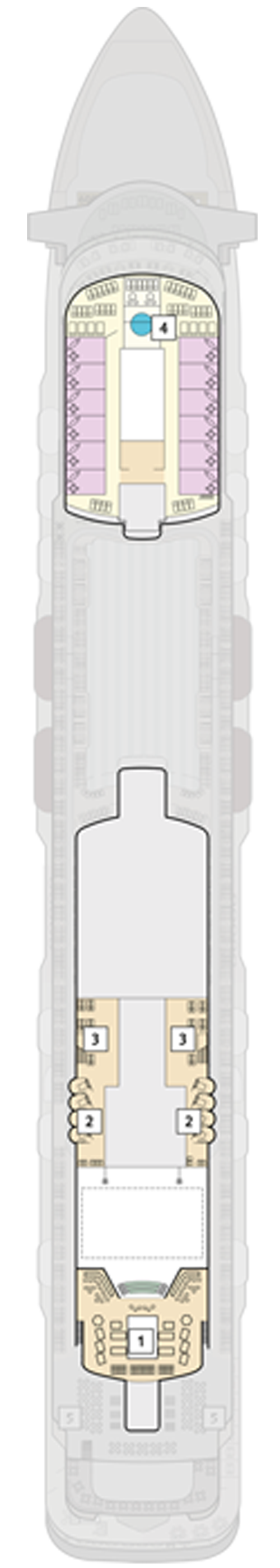 Mein Schiff 6 - Deck 15 - Deckplan mit Kabinen