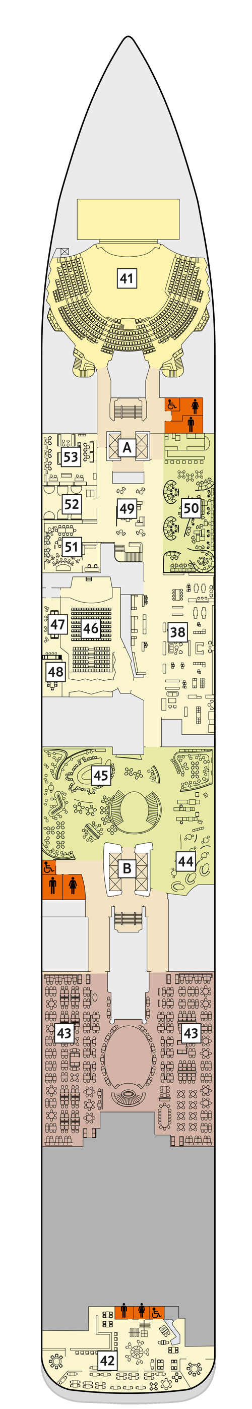Mein Schiff 6 - Deck 4 - Deckplan mit Kabinen
