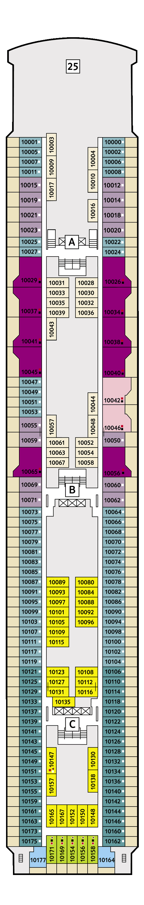 Mein Schiff Herz - Deck 10 - Deckplan mit Kabinen