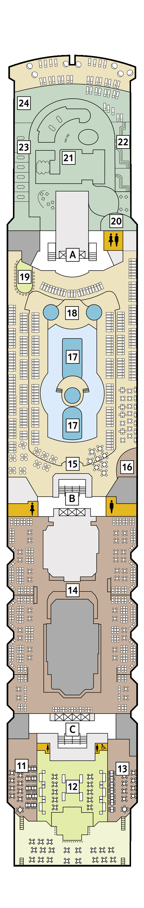 Mein Schiff Herz - Deck 11 - Deckplan mit Kabinen