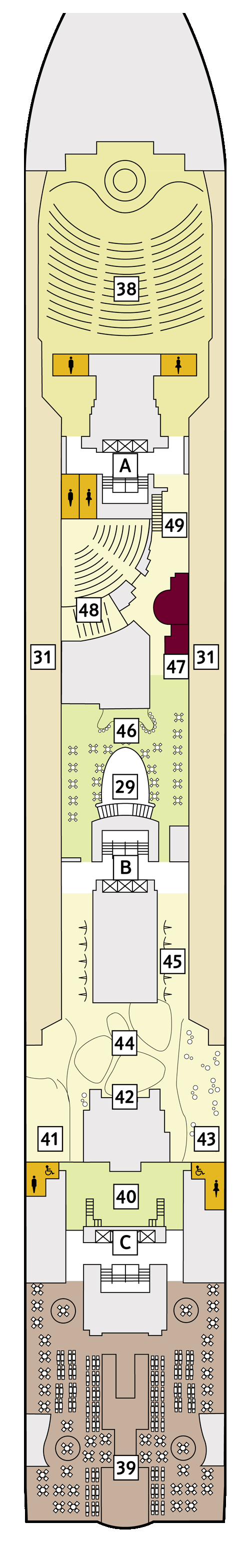 Mein Schiff Herz - Deck 6 - Deckplan mit Kabinen